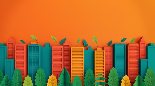 Carbon offsetting programs illustrated by businesses investing in renewable projects to mitigate their carbon emissions promoting corporate environmental responsibility. Background Illustration,