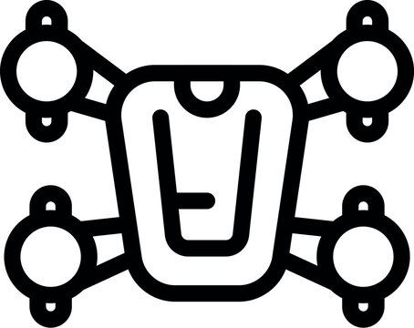 recommend clip art: Drone flying and taking photo icon, outline style