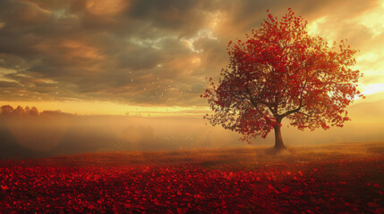 The day of the autumnal equinox. symbolizing the balance of the day on the day of the autumnal equinox