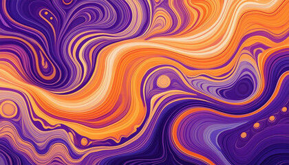 Fototapeta premium Abstract bright swirls of purple and orange colored, illustration.