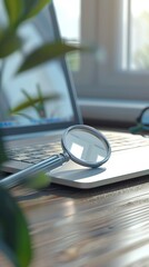 3d render computer search bar pointer on desktop 
