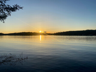 sunset over lake