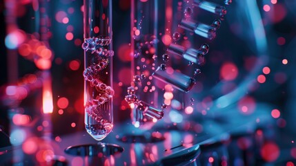 Science biotechnology DNA illustration with abstract illustration