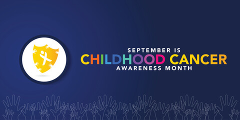 Childhood Cancer awareness month (CCAM) is observed every year in September to recognize the children and families affected by cancers. Vector illustration