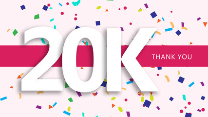 20k followers  Or Subscrbers 
 celebration. with modern luxury figures.