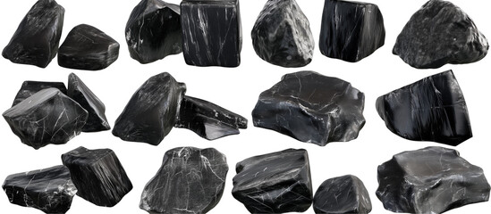 black stones isolated on white