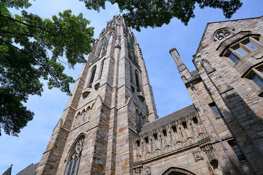 Yale University Campus with neo-gothic buildings