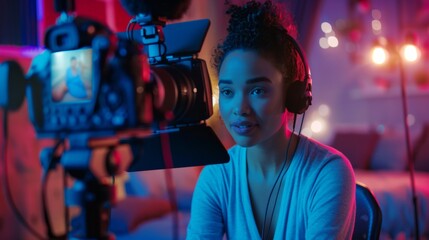 Obraz premium content creator, video, podcast, digital social media generative ai