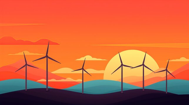 Renewable energy policies shown by government incentives and regulations promoting the adoption and expansion of clean energy technologies and infrastructure Background Illustration, Bright color