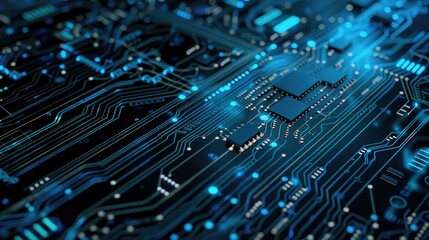 Close-Up of a Futuristic Circuit Board