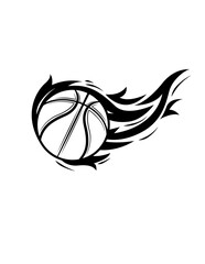 Flaming Basketball | Ball Life | Sports | Indoor Court Games | Indoor Court Games | Flames | Fire Ball | Original Illustration | Vector and Clipart | Cutfifle and Stencil