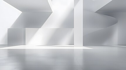 Abstract white and gray studio showcase wall and floor for background and product display. 