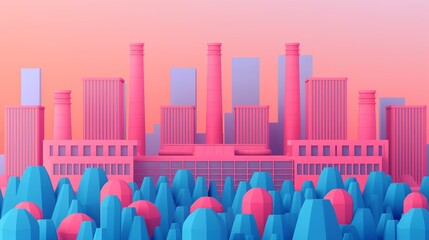 Obraz premium Additive manufacturing producing complex and lightweight components with reduced waste and material costs enhancing efficiency and innovation in production Background Illustration, Bright color