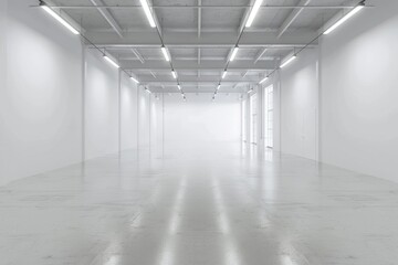 Minimalist White Interior of a Large Room