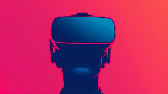 VR headsets creating immersive virtual reality environments for gaming education training and entertainment offering new ways to engage with digital content Background Illustration, Bright color