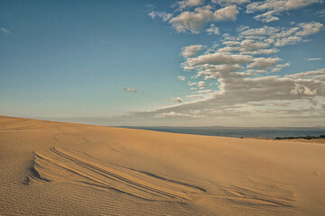 Dune fragment, Łeba, Poland, Słowiński National Park nature reserve, created on January 1, 1967 and covers an area of ​​327.44 km². The central part of the Polish coast, in the Pomeranian Voivodeship.