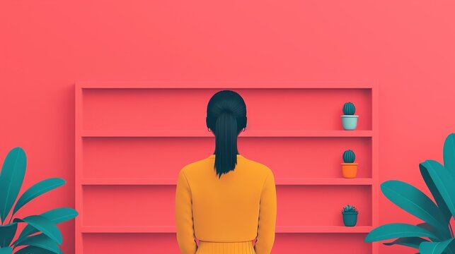 AI-driven recommendation systems using machine learning to personalize content and product recommendations, improving user engagement. Background Illustration, Bright color tones, , Minimalism,