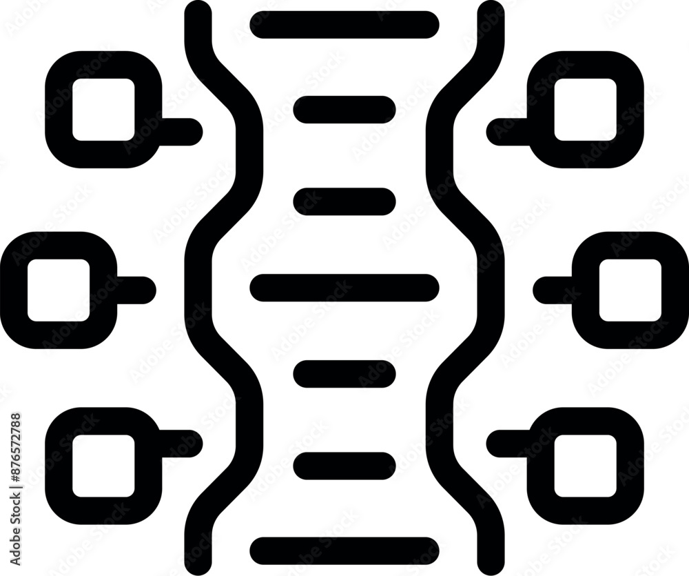 Poster visual representation of blockchain technology, emphasizing the interconnected nature of blocks and 