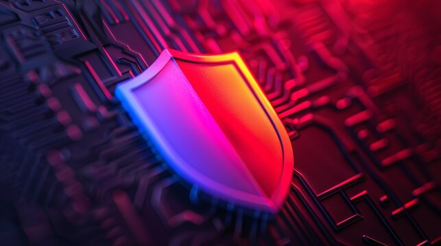 AI-driven cybersecurity solutions for threat detection, incident response, and vulnerability management, safeguarding digital assets and networks. Background Illustration, Bright color tones, ,