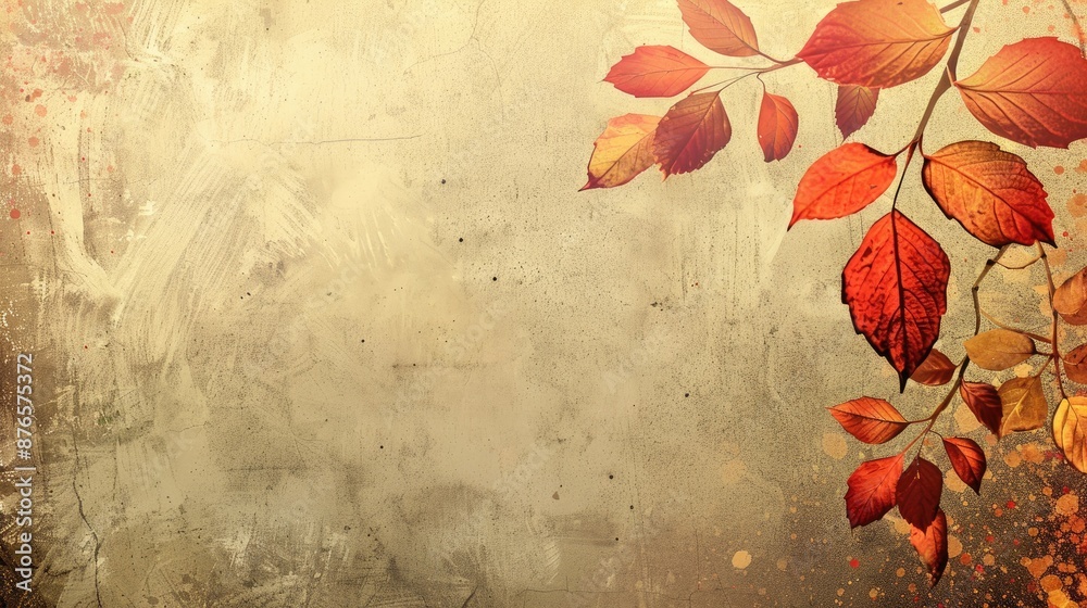 Canvas Prints Autumn leaves on grunge background with space for text