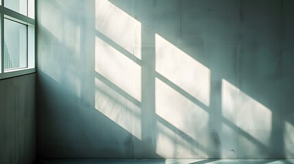 Obraz premium Abstract architecture shadow and lights in office room on white wall from window. 