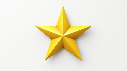 Obraz premium A bright golden five-point star with a smooth, polished finish