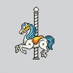 Pixel art illustration Carnival Horse. Pixelated Carnival Horse. Carnival Horse pixelated for the pixel art game and icon for website and video game. old school retro.