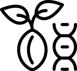 This icon represents the concept of genetically modified seeds and the use of biotechnology in agriculture