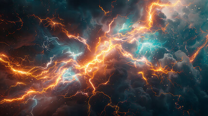 Fototapeta premium Explosive Electric Storm in a Cosmic Nebula