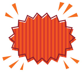 ストライプのギザギザ爆弾吹き出し/版ずれ・赤