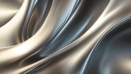 Abstract Liquid Metal Morphing into Smooth Undulating Metallic Waves