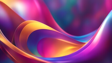 Multicolor abstract gradient fluid shapes composition