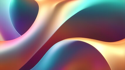 Fototapeta premium Gradient pastel color abstract 3D rendering shapes with smooth lines