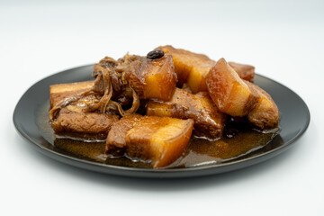 Philippine Top Dish which is the Pork Adobo. This is a bisaya sweet version which is the Pork Humba with Tausi beans and Banana Blossom