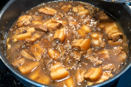 Philippine Top Dish which is the Pork Adobo. This is a bisaya sweet version which is the Pork Humba with Tausi beans and Banana Blossom