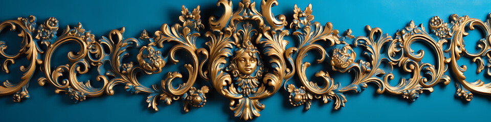 Ornate gold trim, decorative design, intricate patterns.