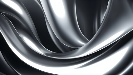 Fototapeta premium Abstract Silver Metallic Liquid Swirling and Flowing