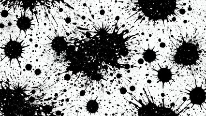 Black and white abstract ink splatter pattern background