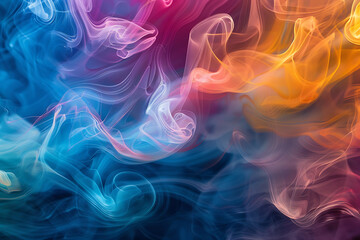 Obraz premium Abstract colorful smoke swirls in blue, pink, and orange, perfect for modern design projects. 
