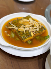 stir fried silky tofu with mushroom, chinese food