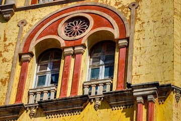 Windows of the tower of the University of Cartagena de Indias, Colombia