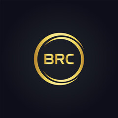 BRC logo. B R C design. White BRC letter. BRC, B R C letter logo design. B R C letter logo design in GOLD, GOLDEN LOGO, THREE, style. letter logo set in one artboard. B R C letter logo vector design.