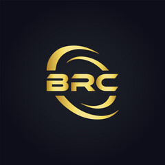 BRC logo. B R C design. White BRC letter. BRC, B R C letter logo design. B R C letter logo design in GOLD, GOLDEN LOGO, THREE, style. letter logo set in one artboard. B R C letter logo vector design.