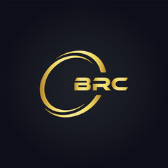 BRC logo. B R C design. White BRC letter. BRC, B R C letter logo design. B R C letter logo design in GOLD, GOLDEN LOGO, THREE, style. letter logo set in one artboard. B R C letter logo vector design.