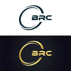 BRC logo. B R C design. White BRC letter. BRC, B R C letter logo design. B R C letter logo design in GOLD, GOLDEN LOGO, THREE, style. letter logo set in one artboard. B R C letter logo vector design.