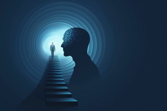 Silhouette of a Man Contemplating a Bright Future