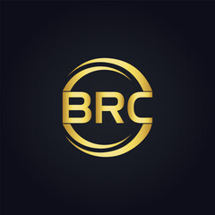 BRC logo. B R C design. White BRC letter. BRC, B R C letter logo design. B R C letter logo design in GOLD, GOLDEN LOGO, THREE, style. letter logo set in one artboard. B R C letter logo vector design.