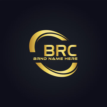 BRC logo. B R C design. White BRC letter. BRC, B R C letter logo design. B R C letter logo design in GOLD, GOLDEN LOGO, THREE, style. letter logo set in one artboard. B R C letter logo vector design.