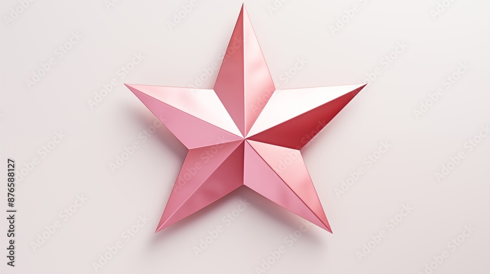 Poster Three-Dimensional Pink Geometric Star Decor