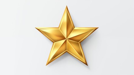 Golden Five-Point Star Symbolizing Achievement and Recognition
